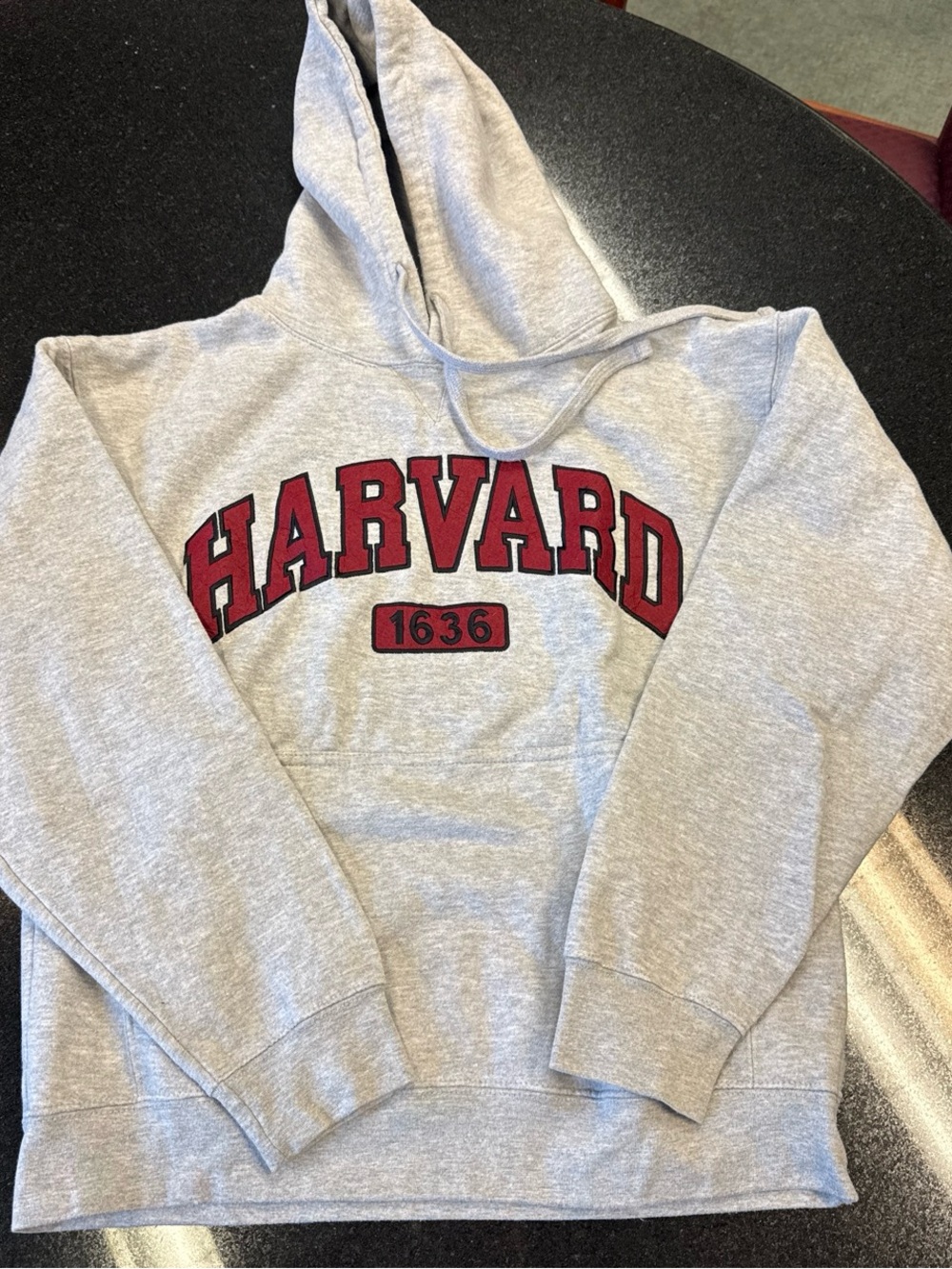 Harvard Grey Hoodie with Red Lettering size M